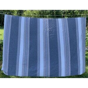 Splendid Tuscan Stripe Duvet Navy/Multi Linen Cotton Blend Queen/Full